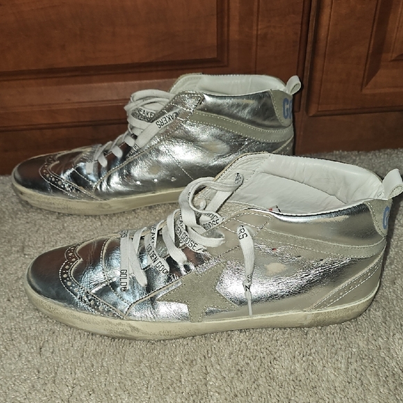 Golden Goose Silver High-Top Sneakers - Picture 9 of 10